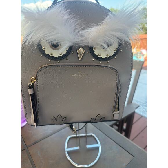 Kate Spade Star Bright Owl Tomi Backpack in Cityscape Grey Women's EUC - Picture 1 of 16